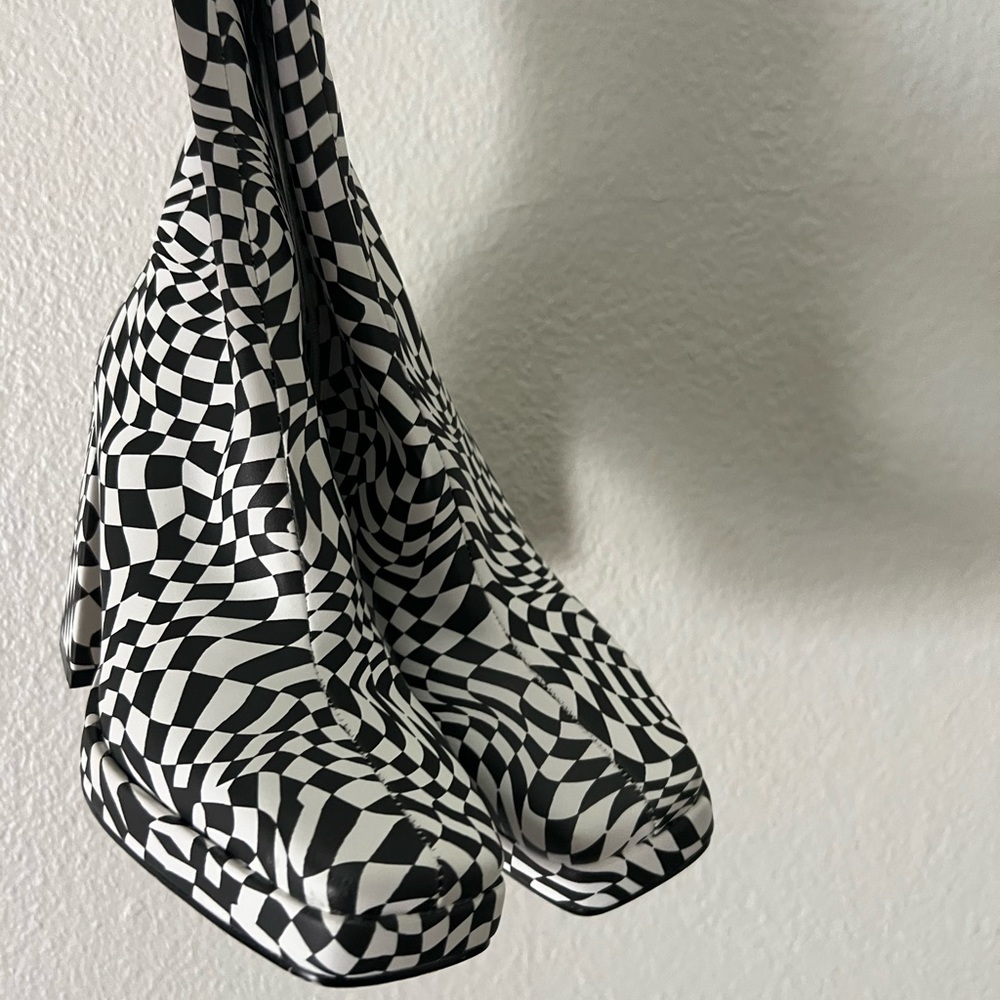 Nasty Gal checkered boots